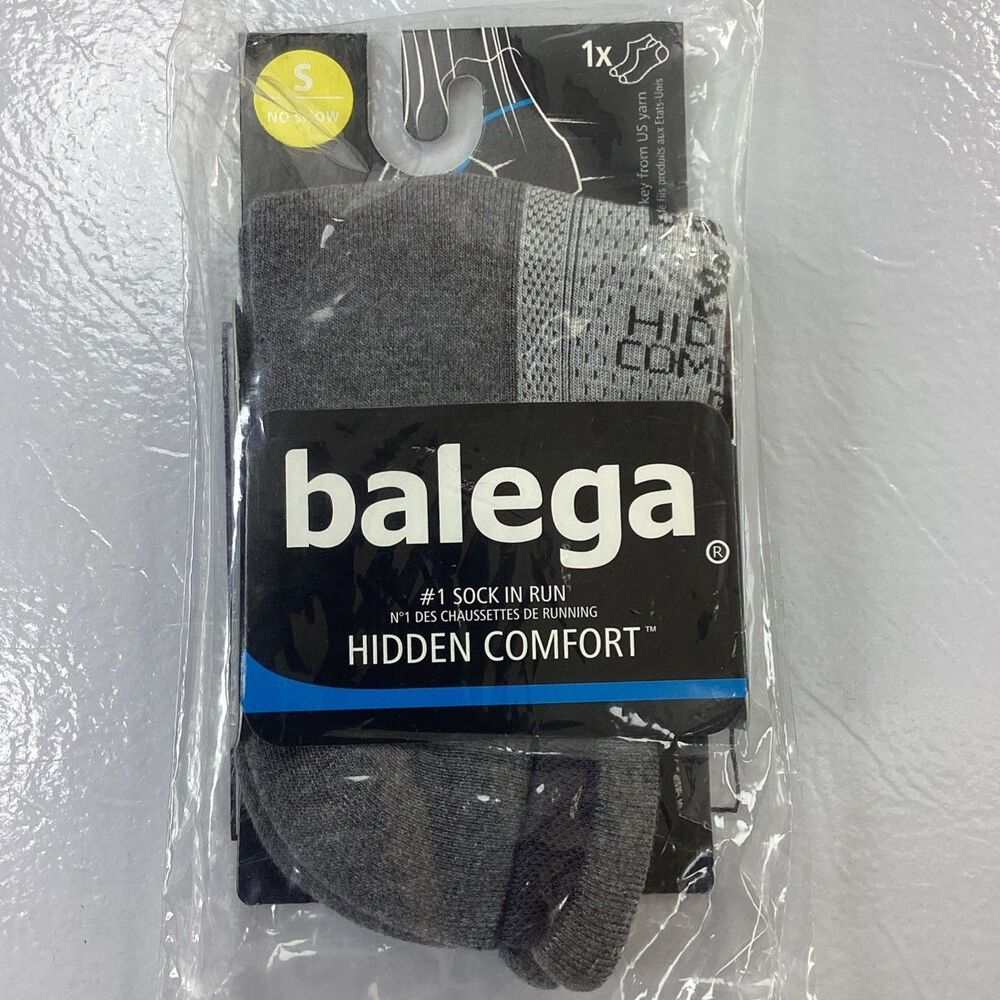 Balega Hidden Comfort Running Socks Small Gray No Show Athletic New Sealed